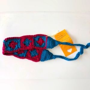 Wide Band Granny Square Hair Ties Cottagecore Crochet HANDCRAFTED